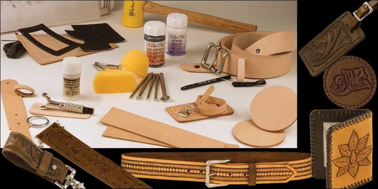 Tandy Deluxe Carving Leathercraft Kit Multiple Beautiful Projects ...